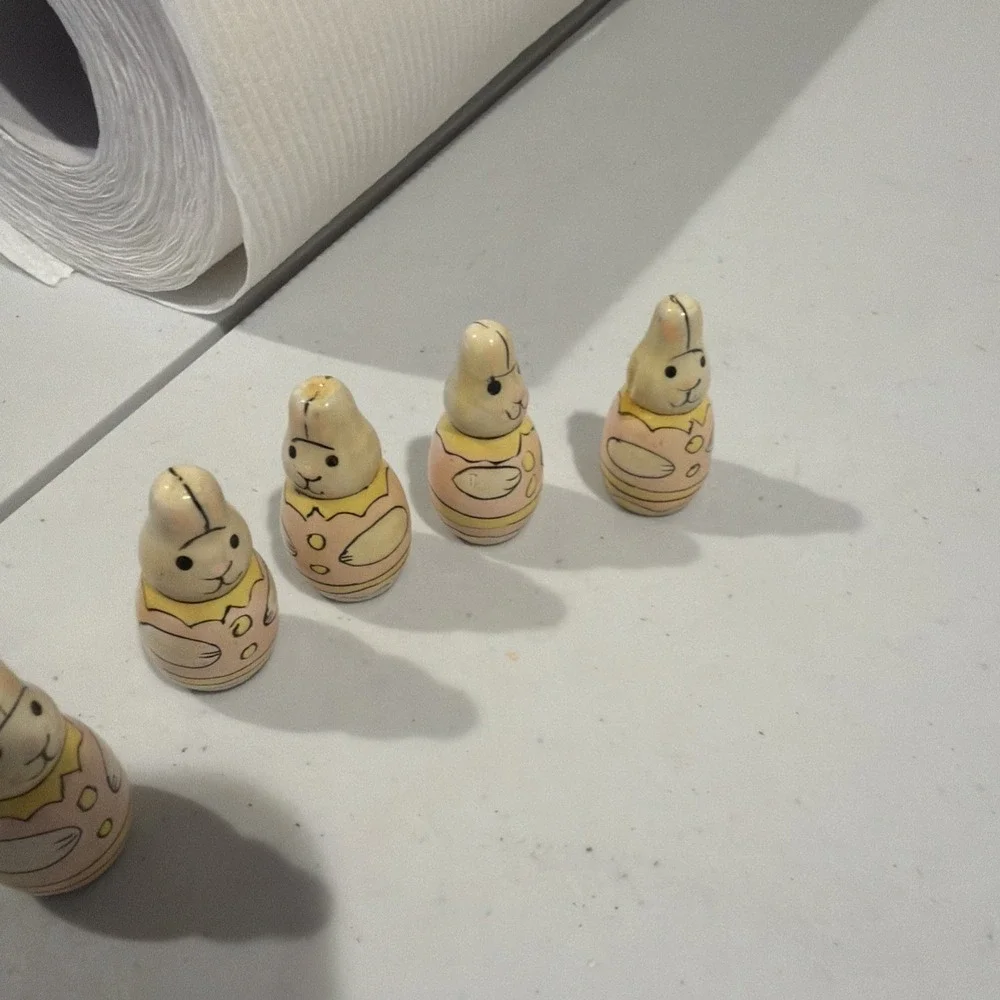 Midwest Of Cannon Falls 11 Pieces‎ Wooden Nesting Easter Bunny Rabbits READ